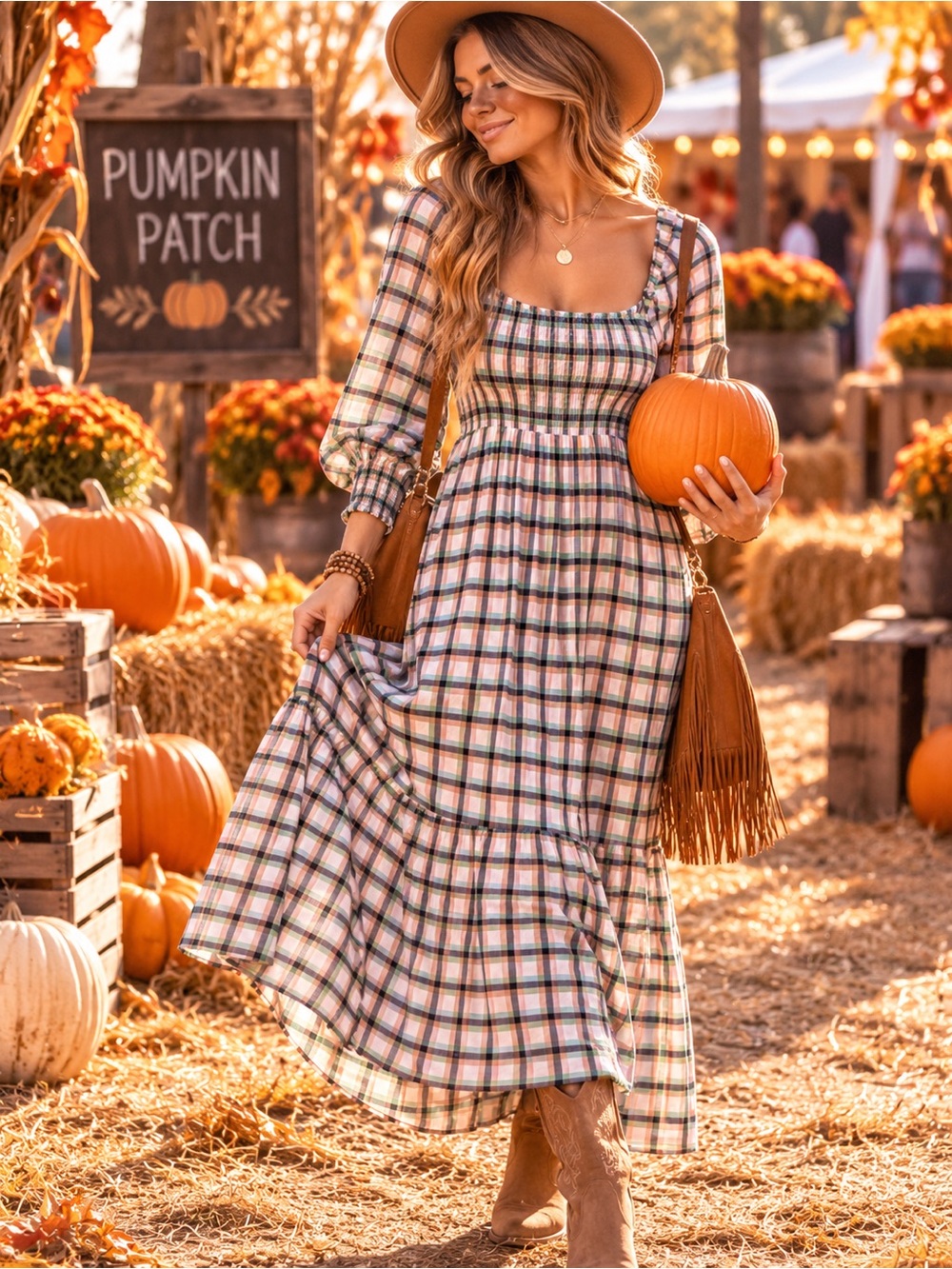 Anthropologie Maeve Plaid Maxi Dress size S